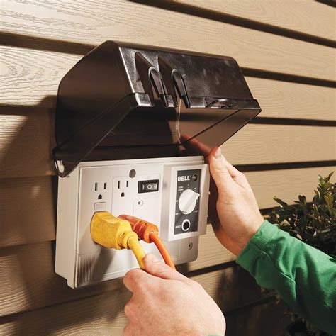 diy outdoor electrical box|installing an outdoor outlet box.